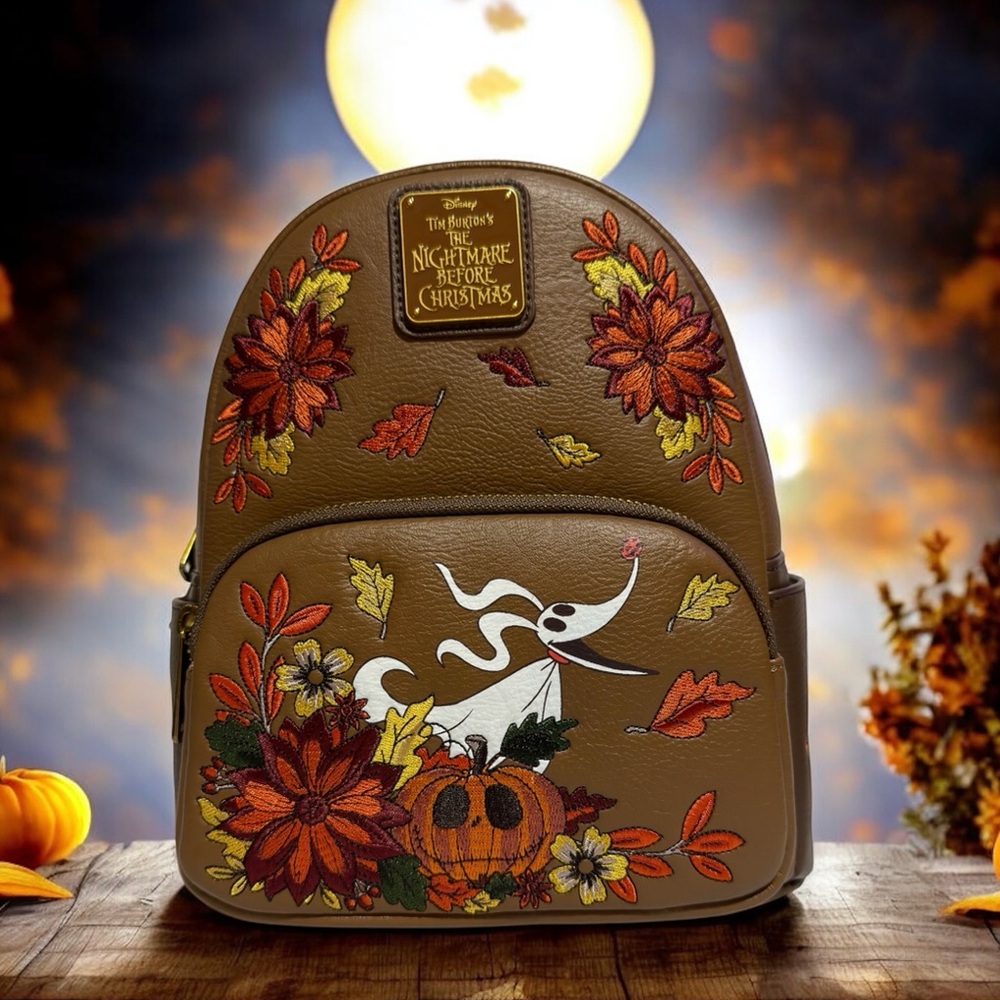 Loungefly Zero & Jack Fall Glow Mini Backpack Exclusive NWT